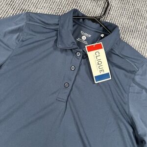 Clique Polo Shirt‎ Womens Large Blue Performance Golf Lightweight Short Sleeve